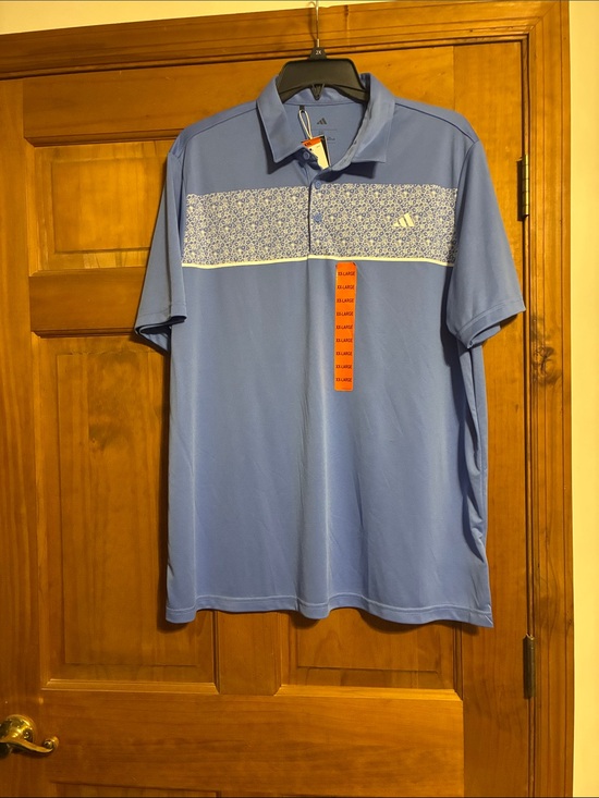 adidas Other - adidas Light Blue Polo with Floral Chest print.